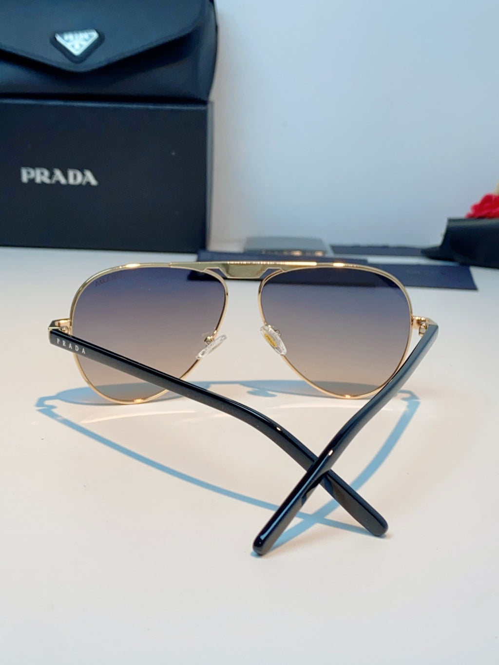 Prada Polarized Metal Aviator Brown Lens Sunglasses for Men & Women - 358454 - detail image 3