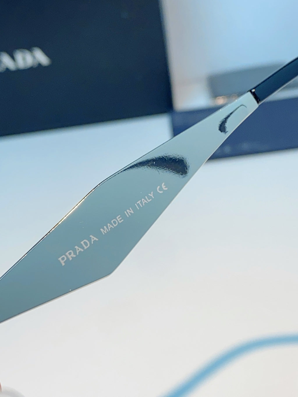 Prada Metal Oval Silver Lens Sunglasses for Men & Women - detail image 9