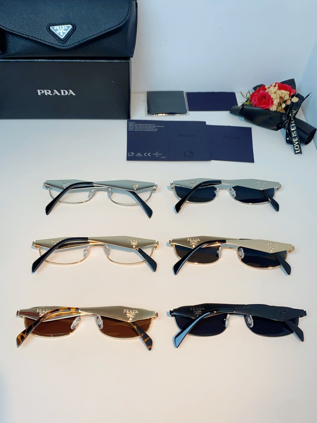 Prada Metal Oval Gray Lens Sunglasses for Men & Women - detail image 12