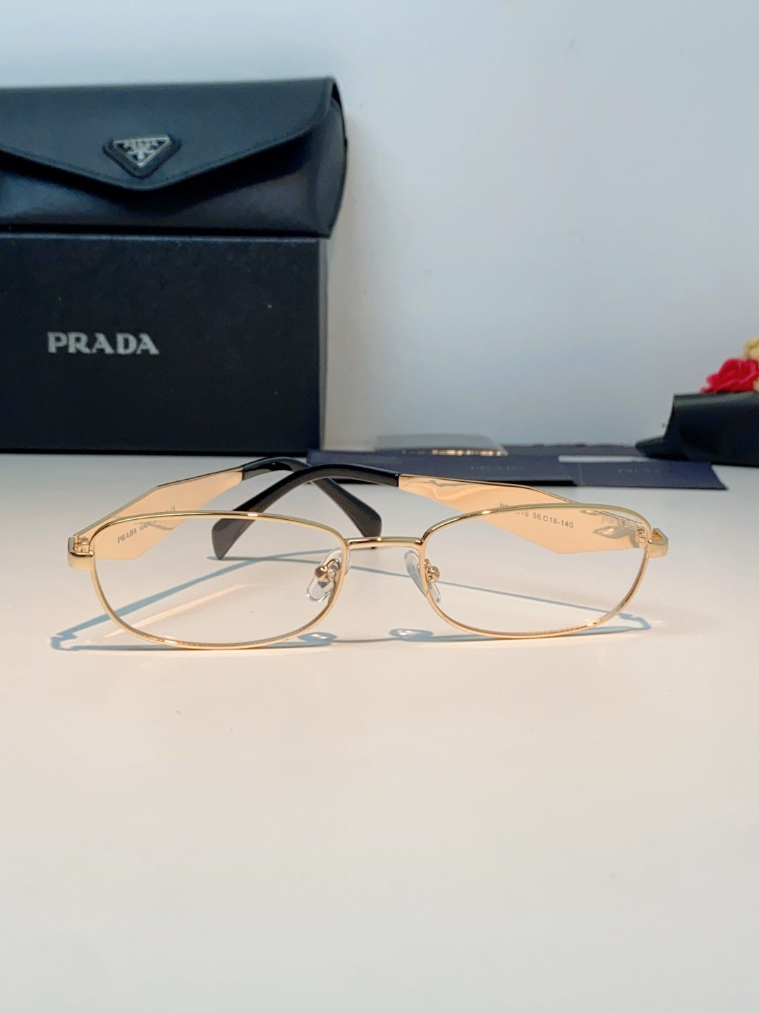 Prada Metal Oval Gold Lens Sunglasses for Men & Women - detail image 2