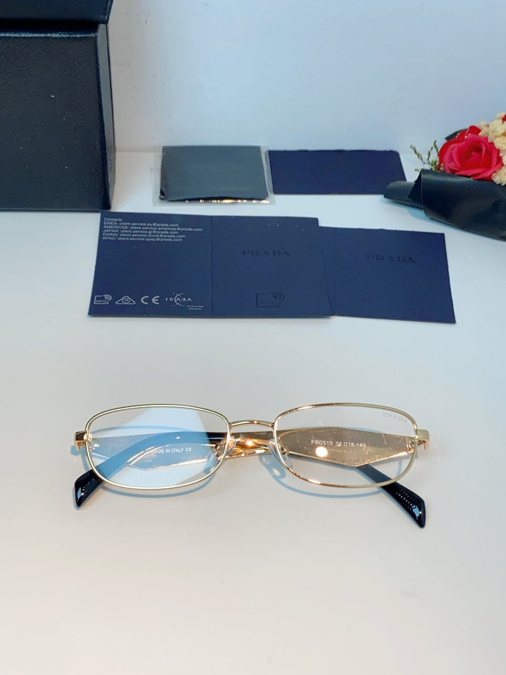 Prada Metal Oval Gold Lens Sunglasses for Men & Women - detail image 10