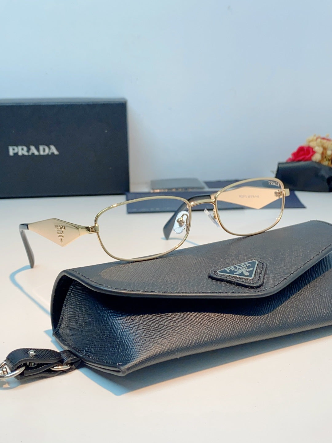 Prada Metal Oval Gold Lens Sunglasses for Men & Women - detail image 11