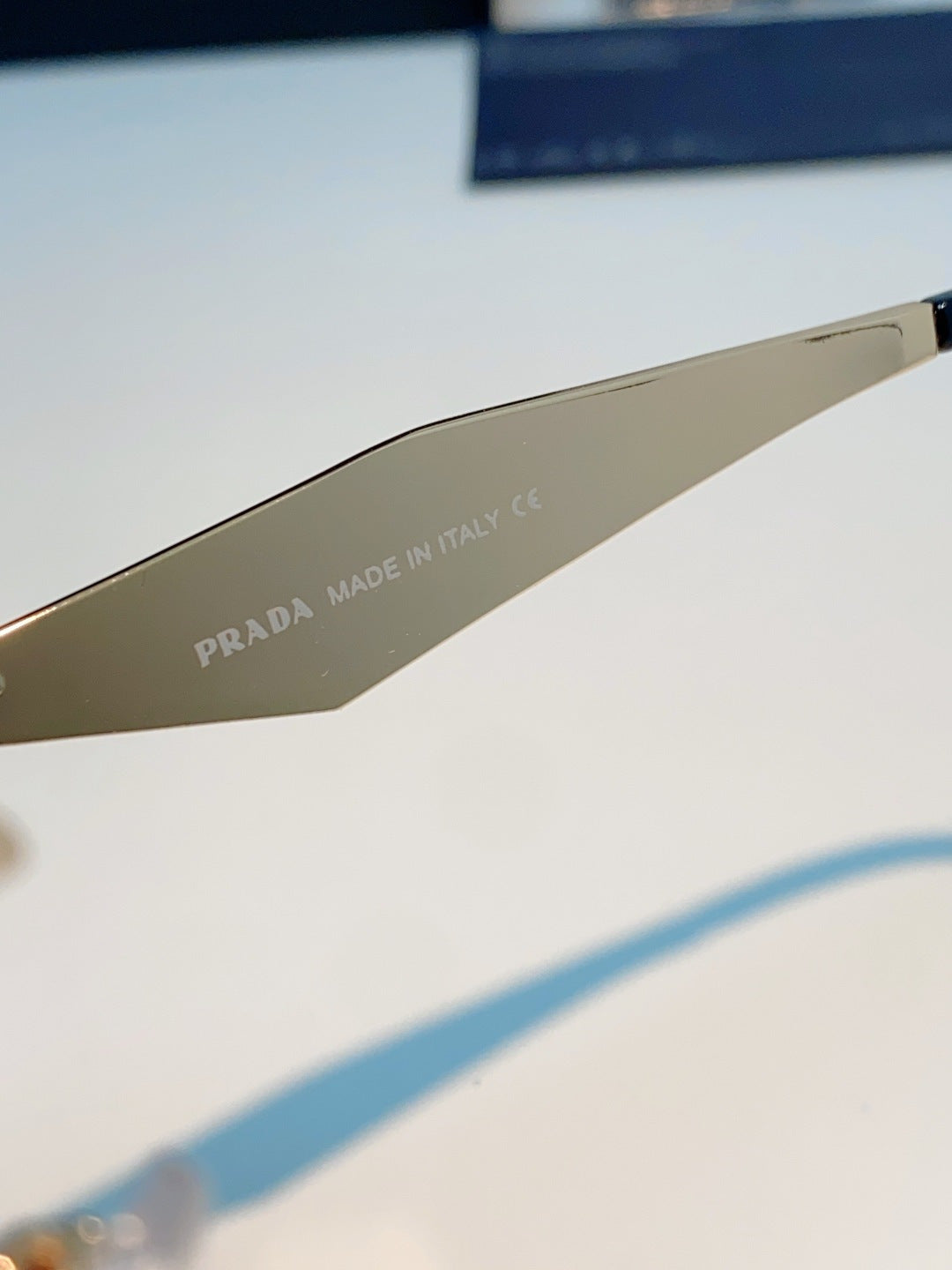 Prada Metal Oval Gold Lens Sunglasses for Men & Women - detail image 9