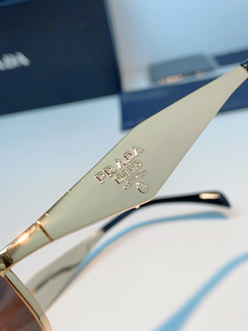 Prada Metal Oval Brown Lens Sunglasses for Men & Women - detail image 8