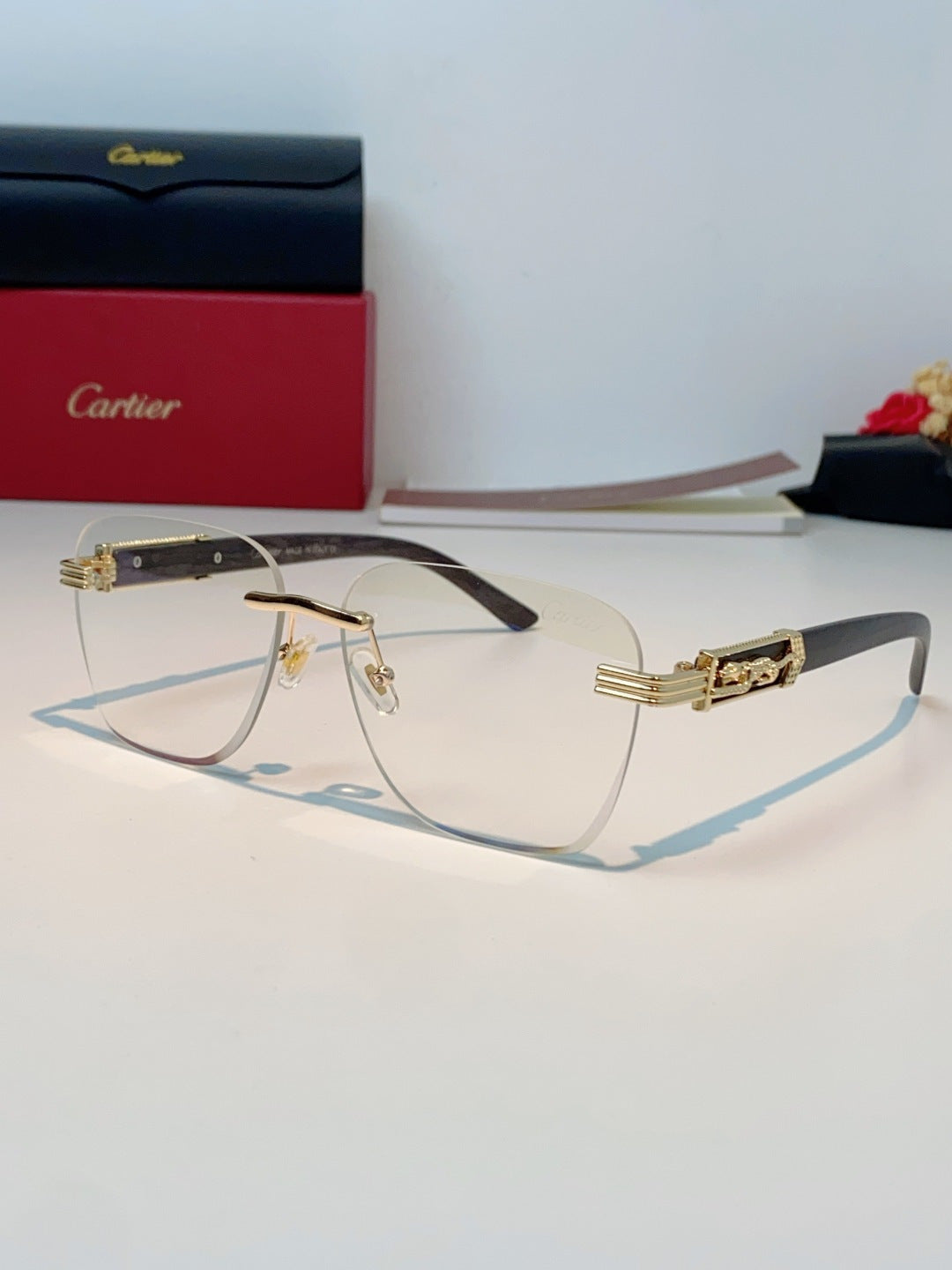 Cartier Lightweight Rimless Silver Lens Sunglasses for Men & Women - 358572