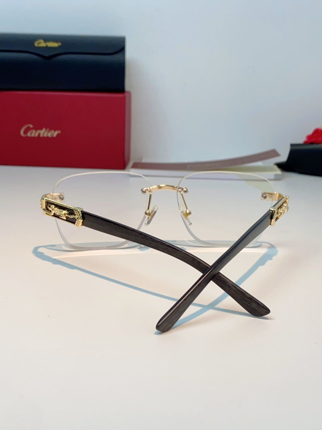 Cartier Lightweight Rimless Silver Lens Sunglasses for Men & Women - 358572 - detail image 3