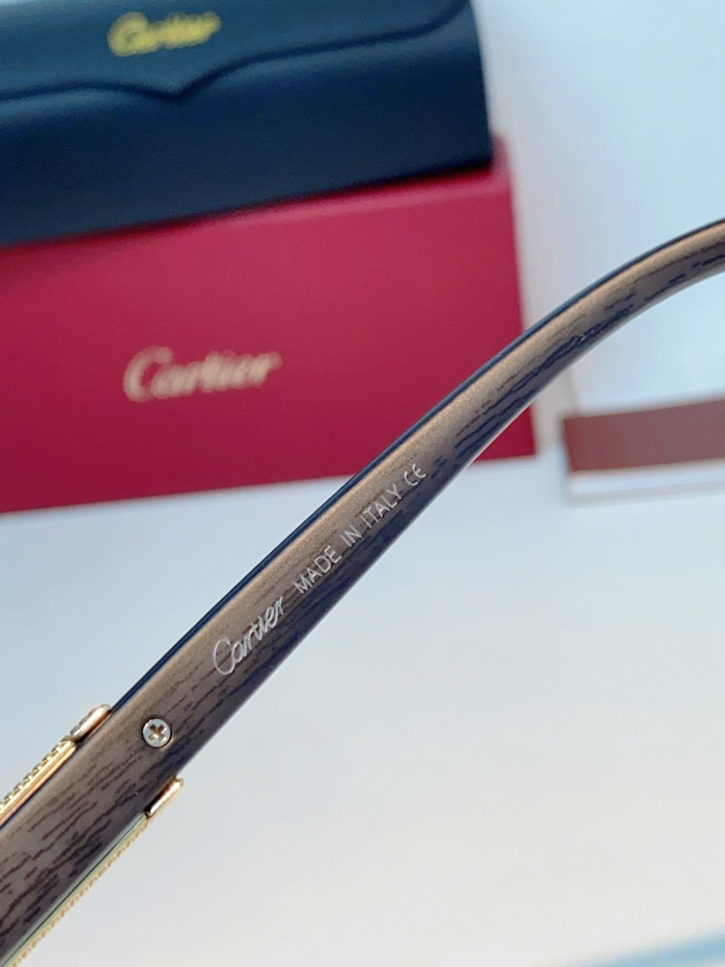 Cartier Lightweight Rimless Blue Lens Sunglasses for Men & Women - 358573 - detail image 9