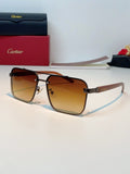 Cartier Metal Aviator Brown Lens Sunglasses for Men