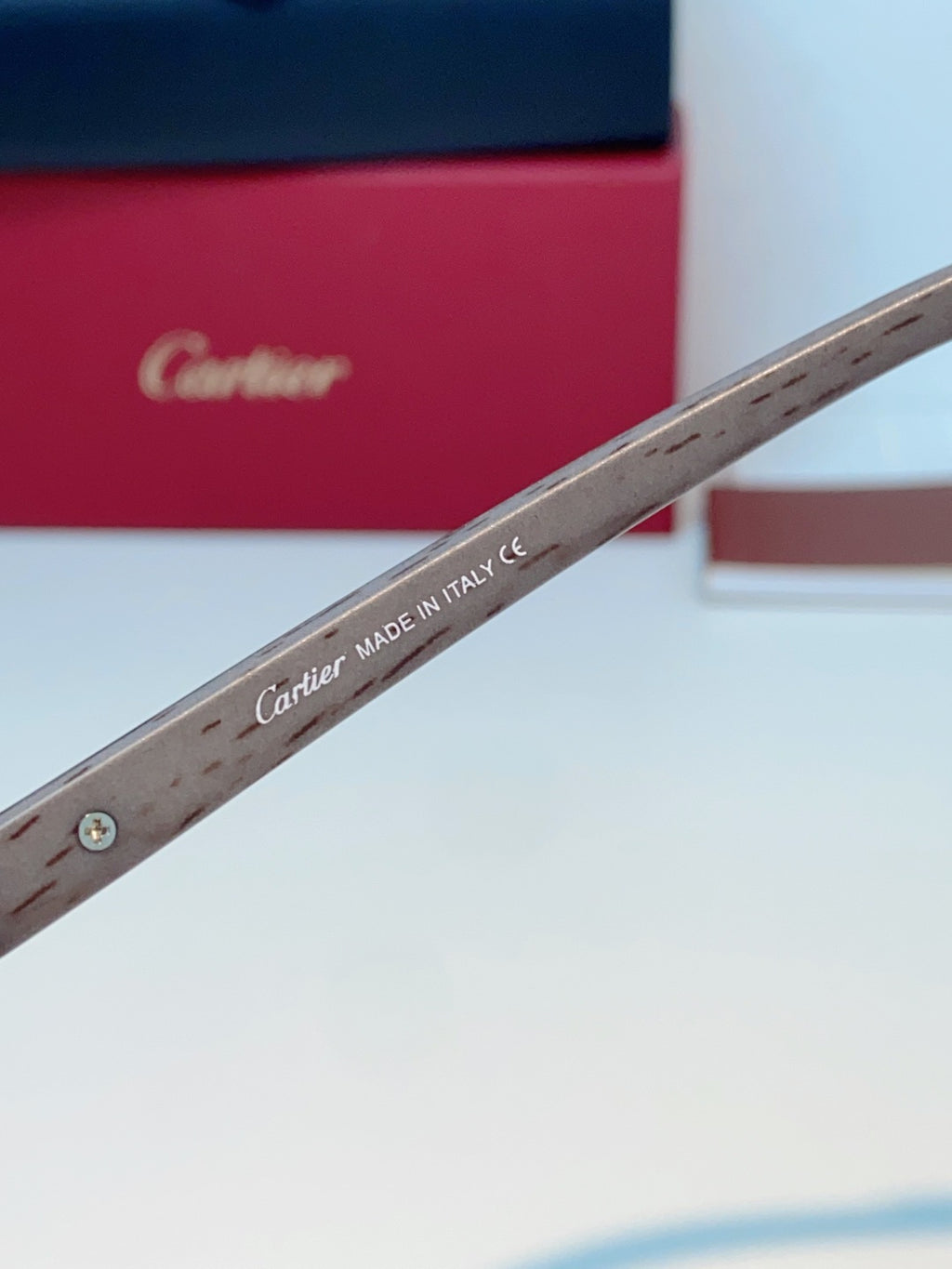 Cartier Metal Aviator Blue Lens Sunglasses for Men - detail image 9