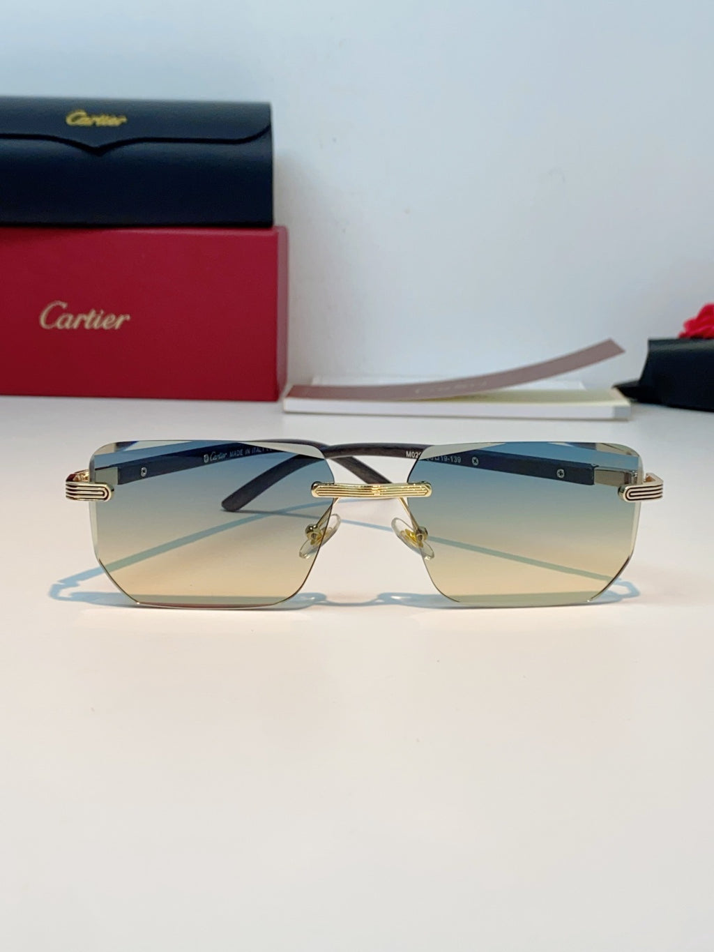Cartier Lightweight Metal Rimless Gold Lens Sunglasses for Men & Wome - 358512 - detail image 2