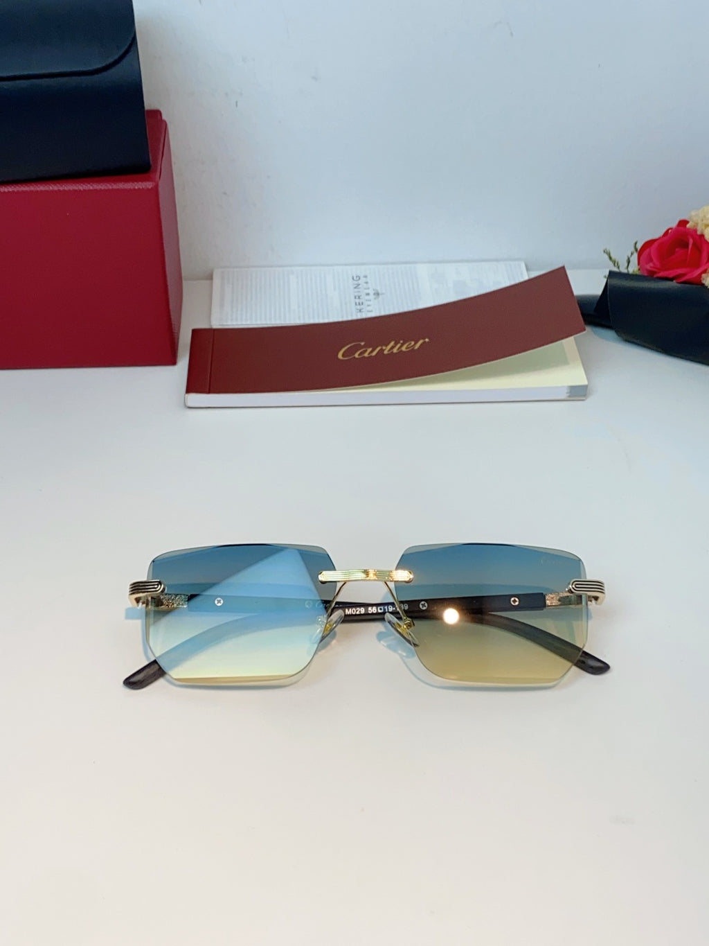 Cartier Lightweight Metal Rimless Gold Lens Sunglasses for Men & Wome - 358512 - detail image 10