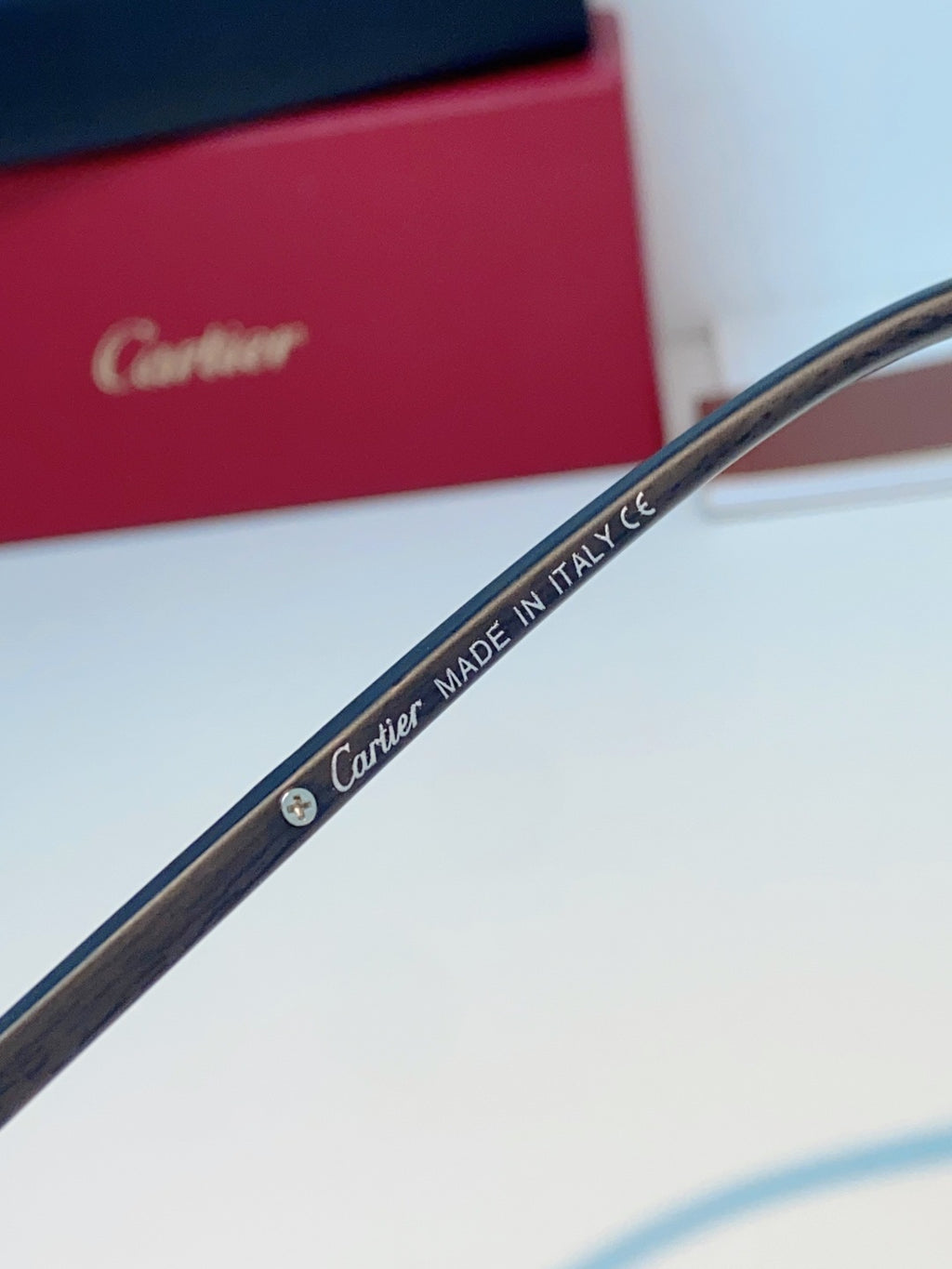 Cartier Lightweight Metal Rimless Blue Lens Sunglasses for Men & Wome - 358516 - detail image 9