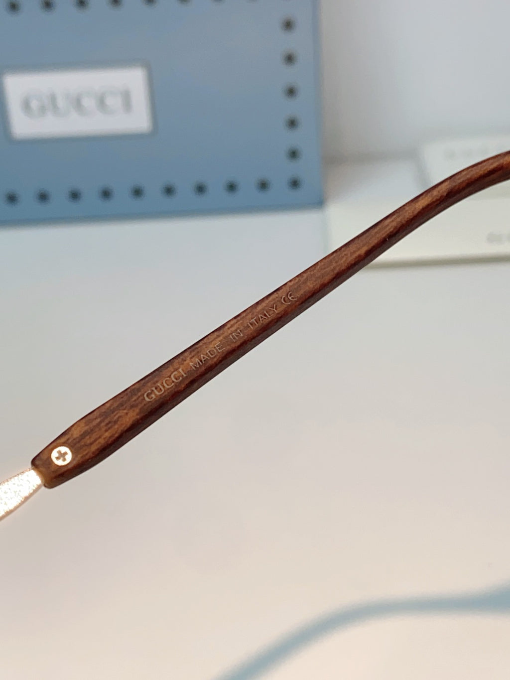 Gucci Lightweight Metal Rimless Silver Lens Sunglasses for Men & Women - detail image 9