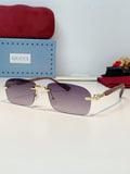 Gucci Lightweight Metal Rimless Red Lens Sunglasses for Men & Women