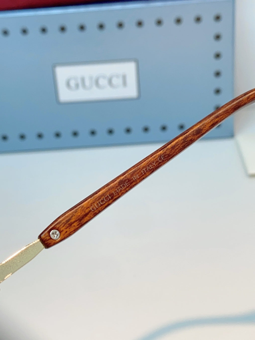 Gucci Lightweight Metal Rimless Black Lens Sunglasses for Men & Women - detail image 9