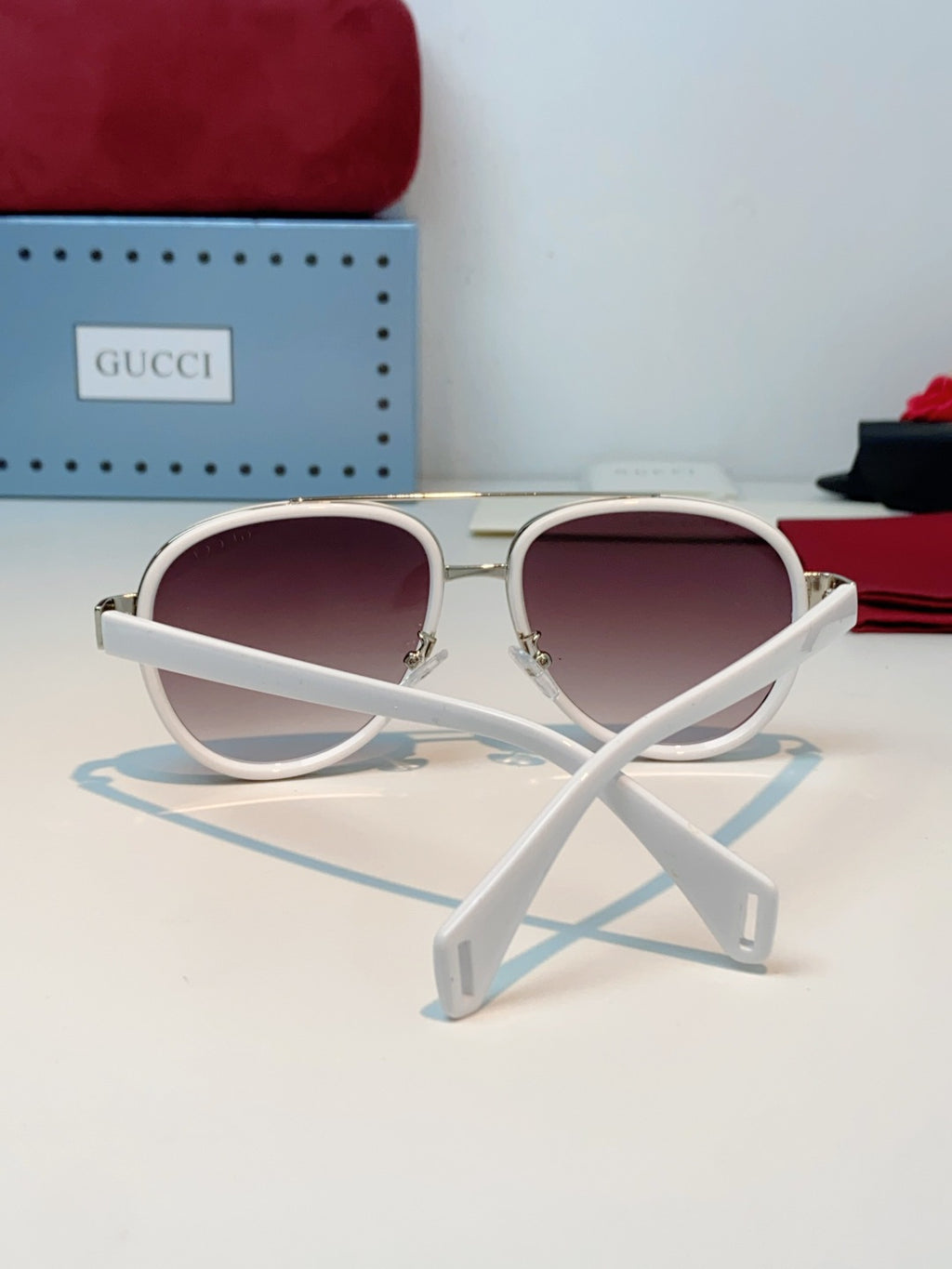 Gucci Aviator Red Lens Sunglasses for Men & Women - 357959 - detail image 3