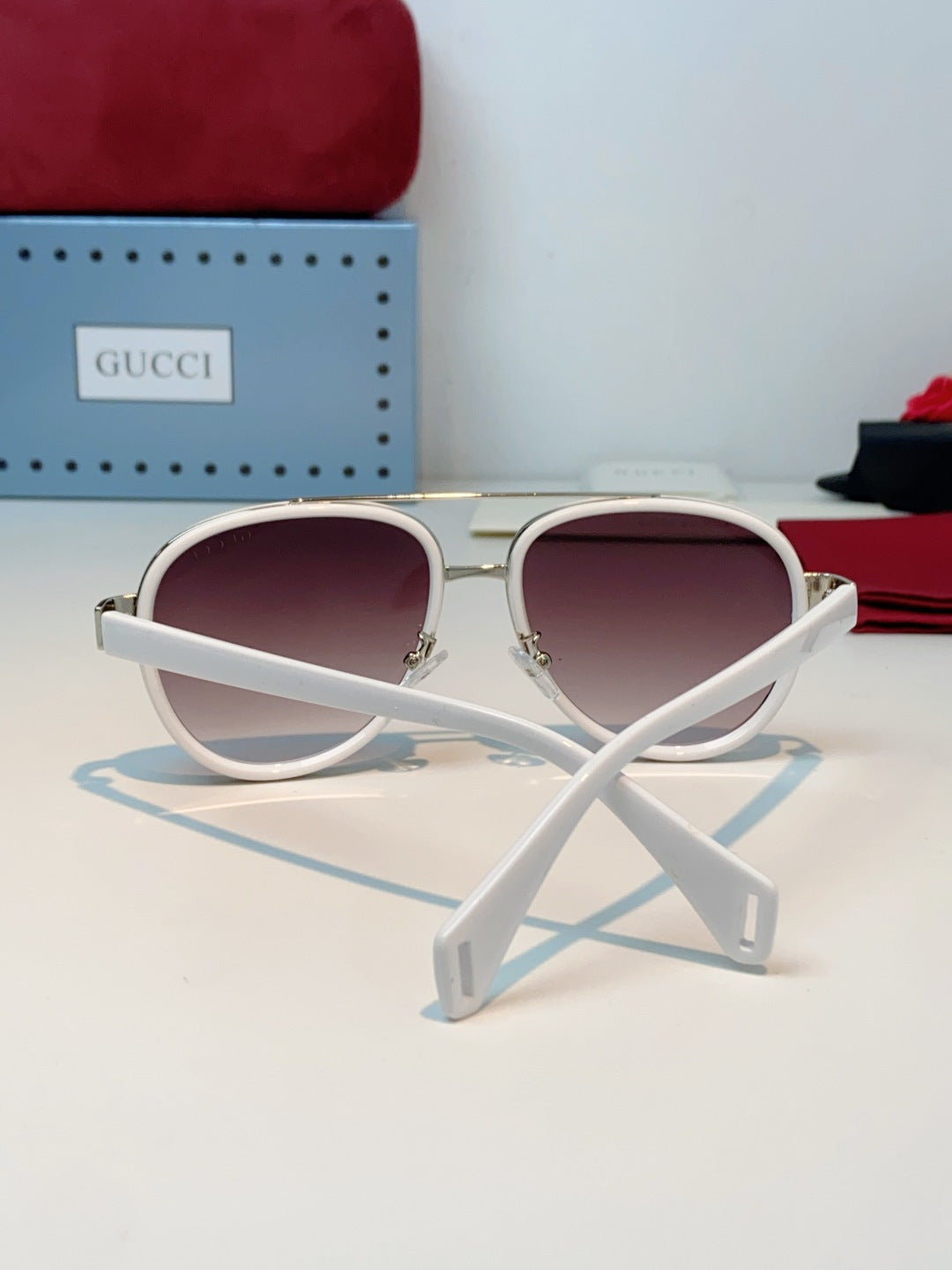 Gucci Aviator Red Lens Sunglasses for Men & Women - 357959 - detail image 3