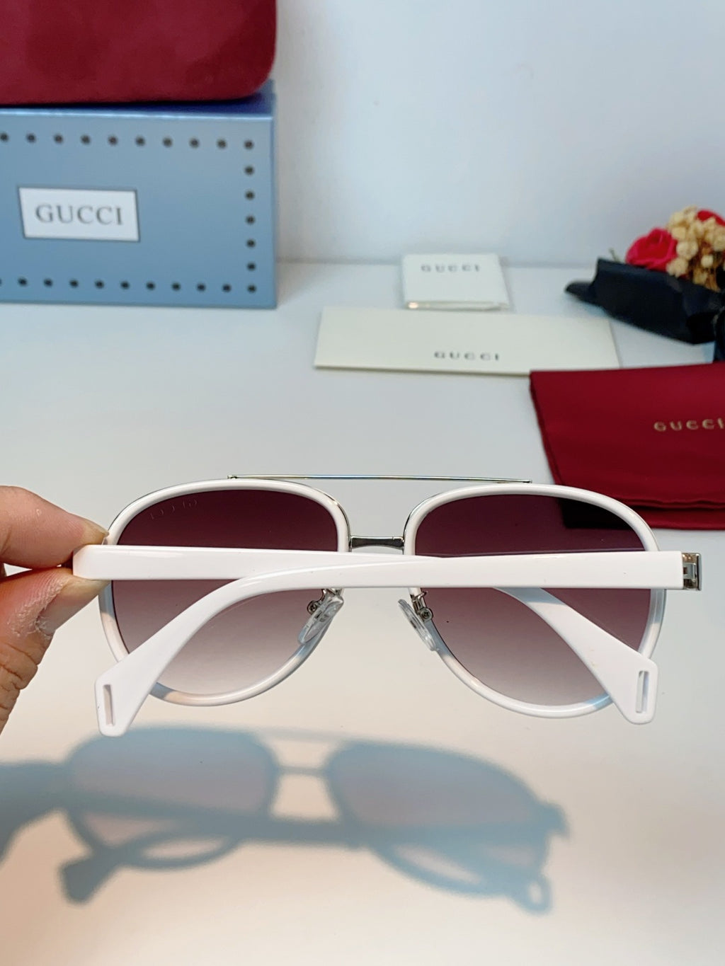 Gucci Aviator Red Lens Sunglasses for Men & Women - 357959 - detail image 5