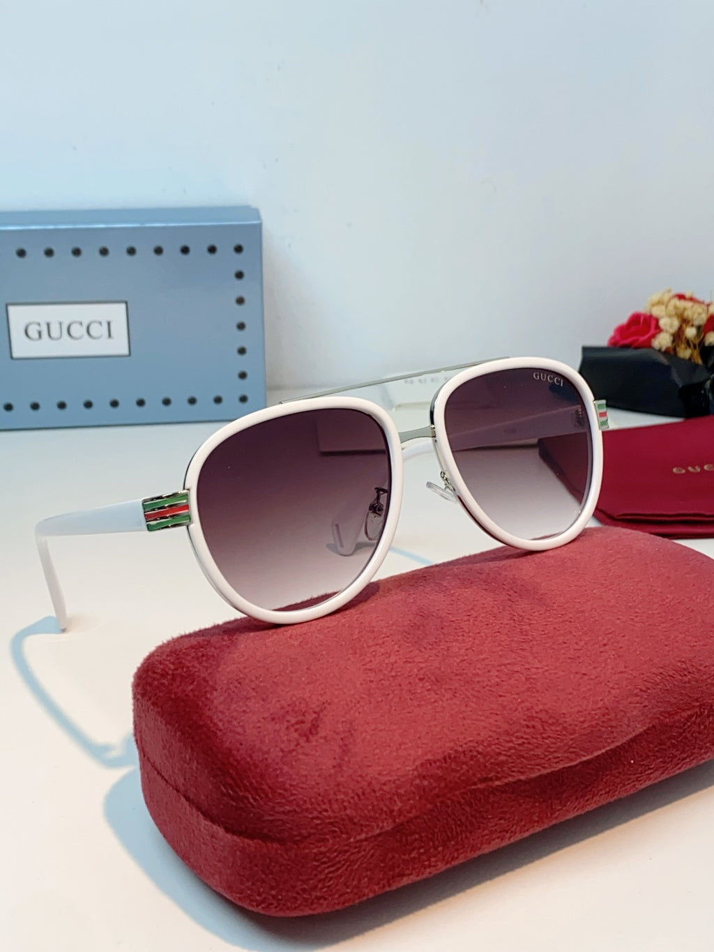 Gucci Aviator Red Lens Sunglasses for Men & Women - 357959 - detail image 11