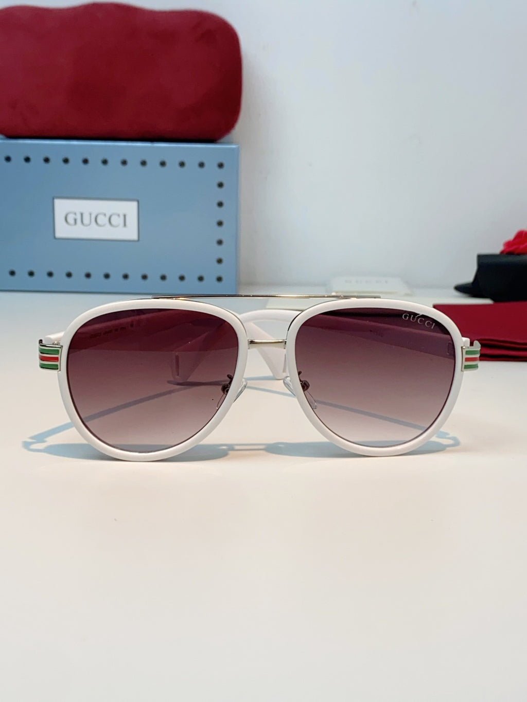 Gucci Aviator Red Lens Sunglasses for Men & Women - 357959 - detail image 2