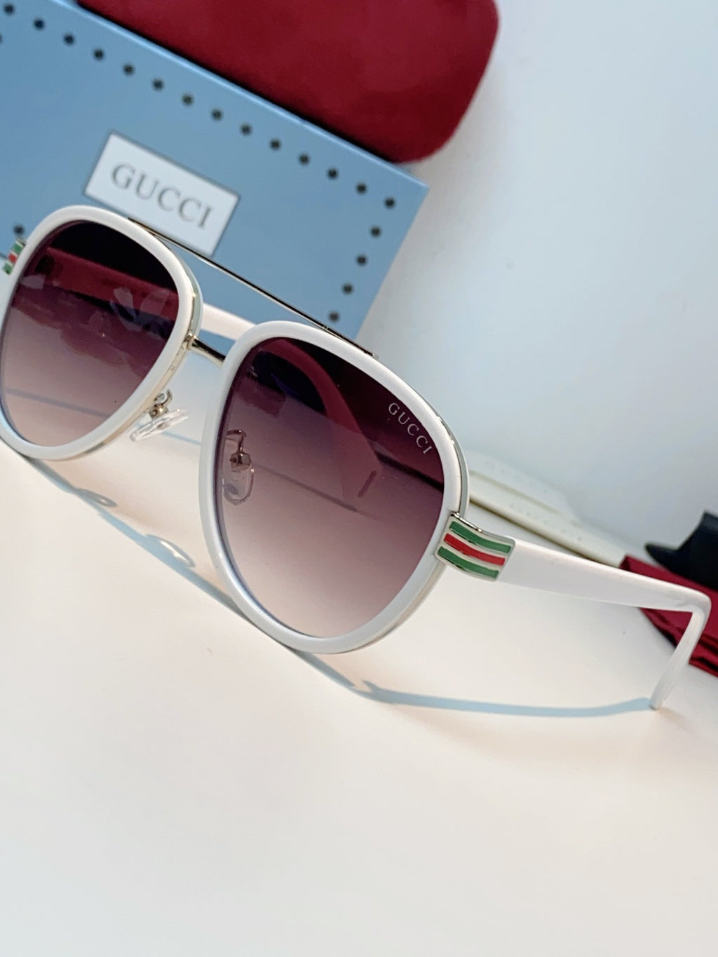 Gucci Aviator Red Lens Sunglasses for Men & Women - 357959 - detail image 7