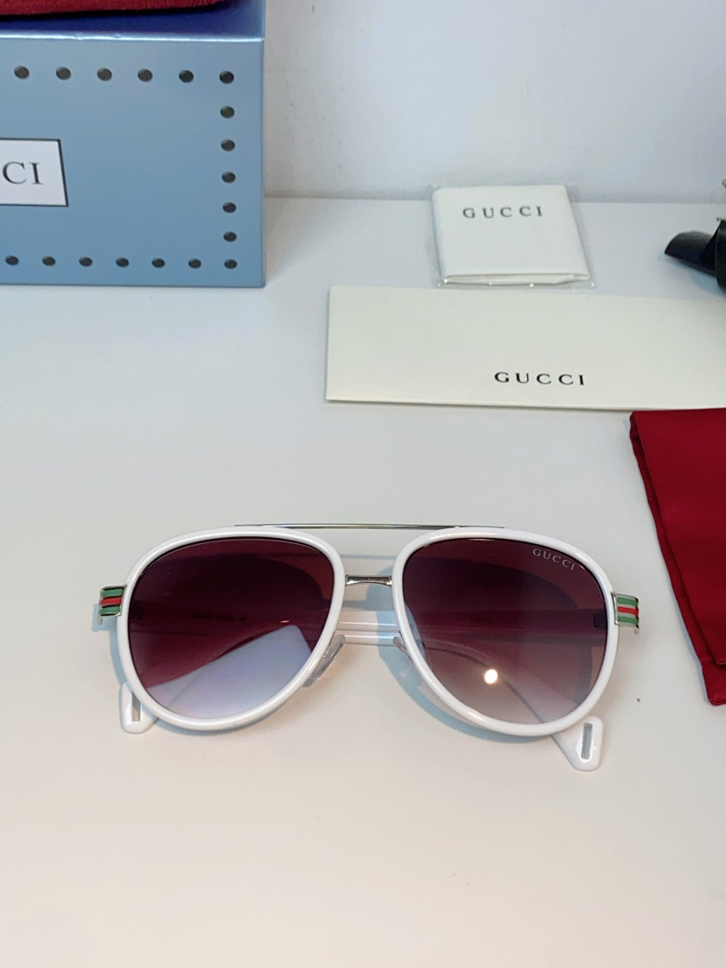 Gucci Aviator Red Lens Sunglasses for Men & Women - 357959 - detail image 10