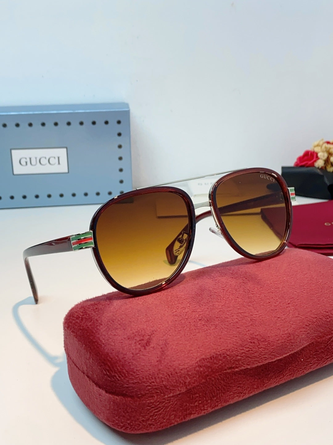Gucci Aviator Brown Lens Sunglasses for Men & Women - 357960 - detail image 11