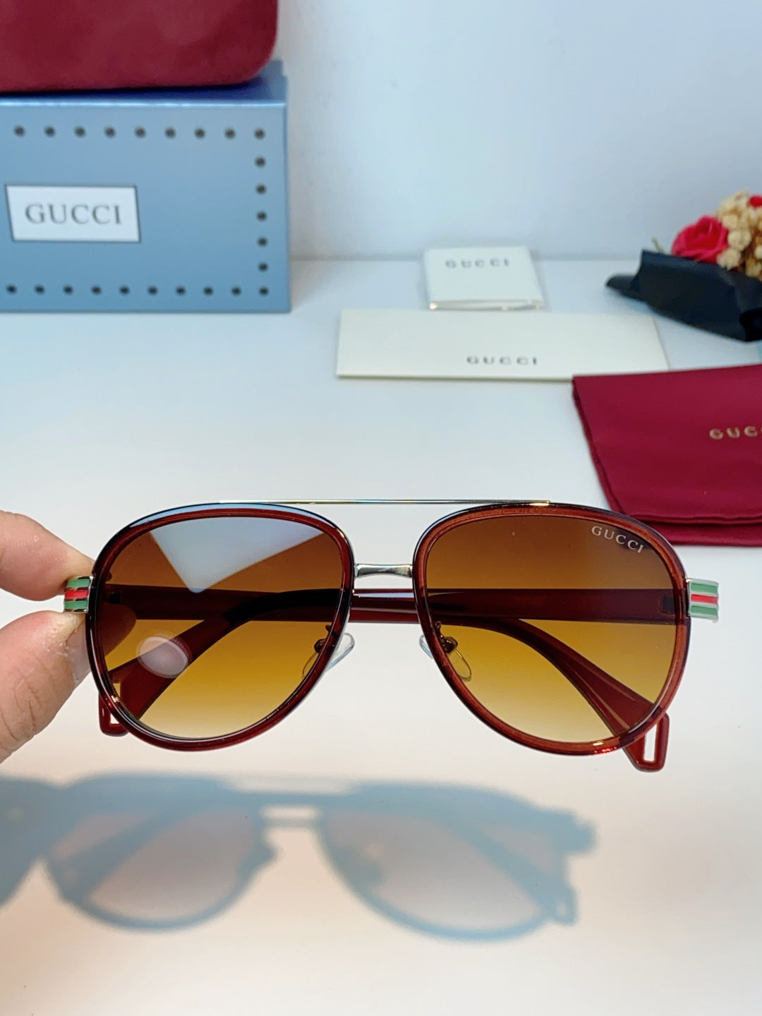 Gucci Aviator Brown Lens Sunglasses for Men & Women - 357960 - detail image 4