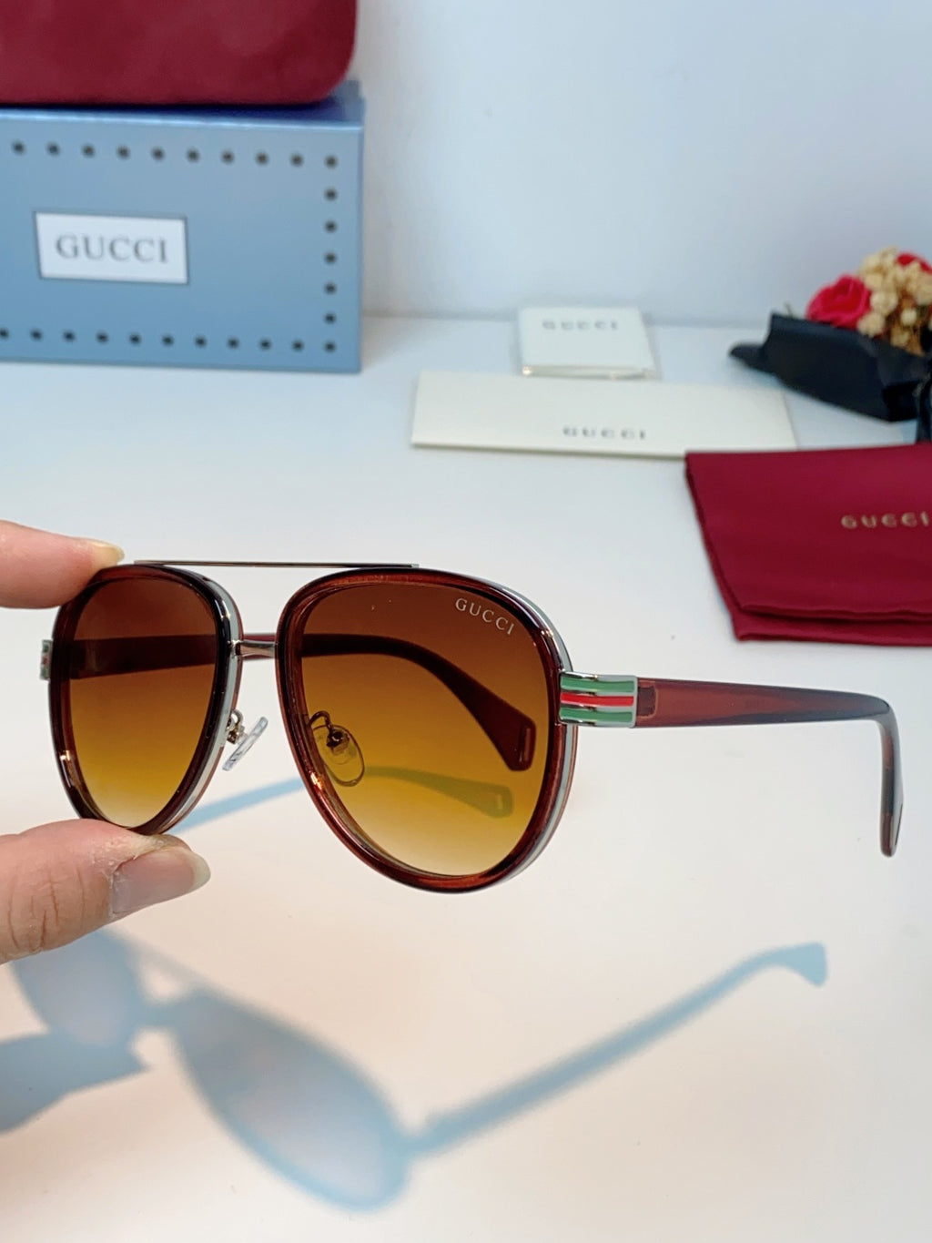 Gucci Aviator Brown Lens Sunglasses for Men & Women - 357960 - detail image 6