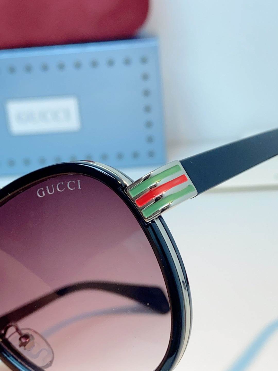 Gucci Aviator Red Lens Sunglasses for Men & Women - detail image 8