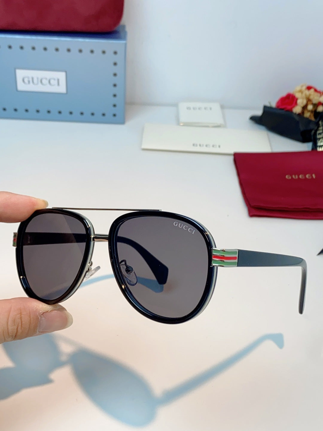 Gucci Aviator Gray Lens Sunglasses for Men & Women - detail image 6