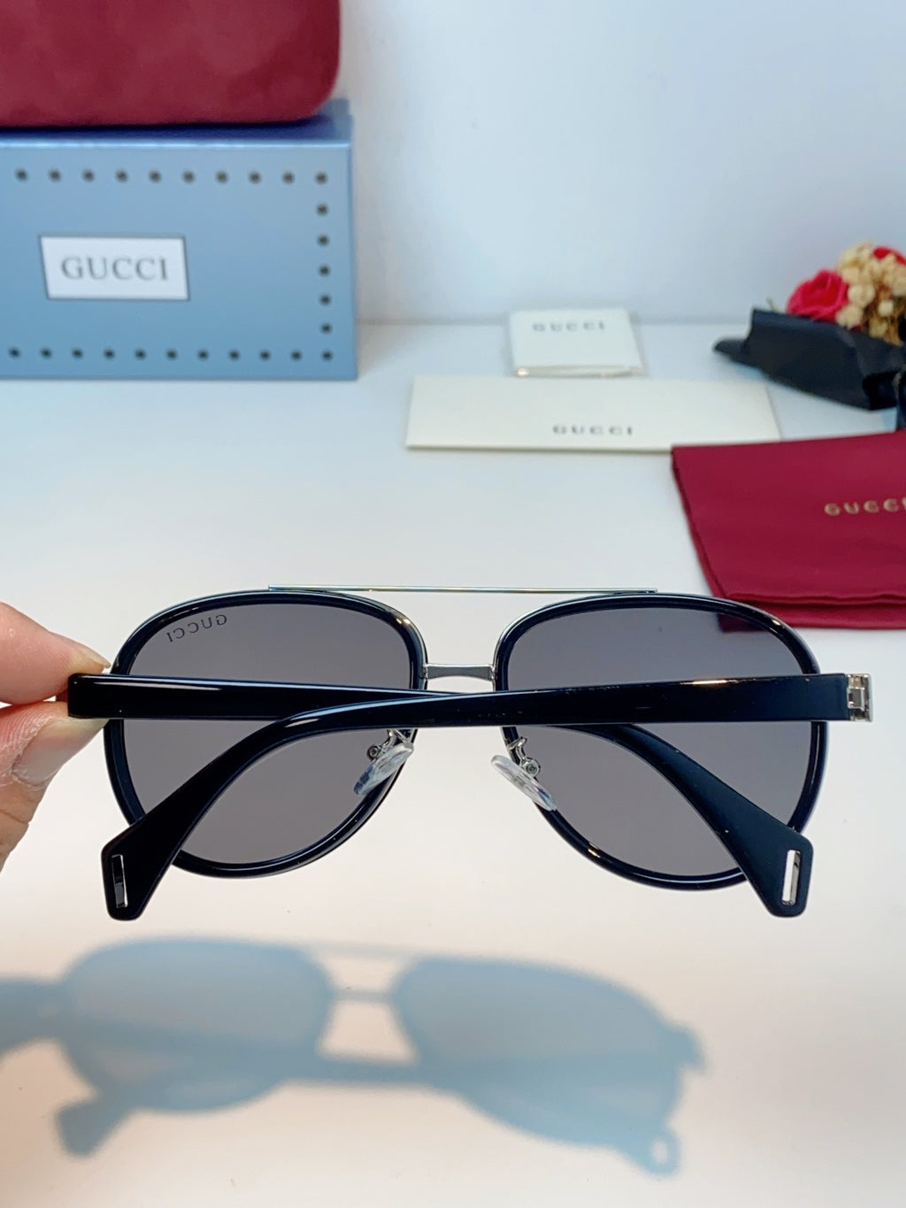Gucci Aviator Gray Lens Sunglasses for Men & Women - detail image 5