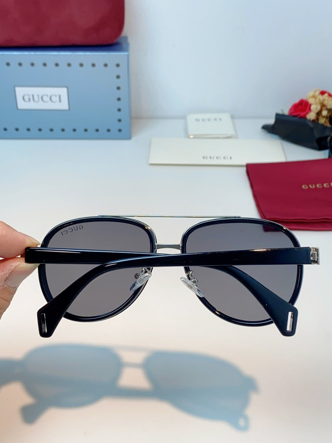 Gucci Aviator Gray Lens Sunglasses for Men & Women - detail image 5