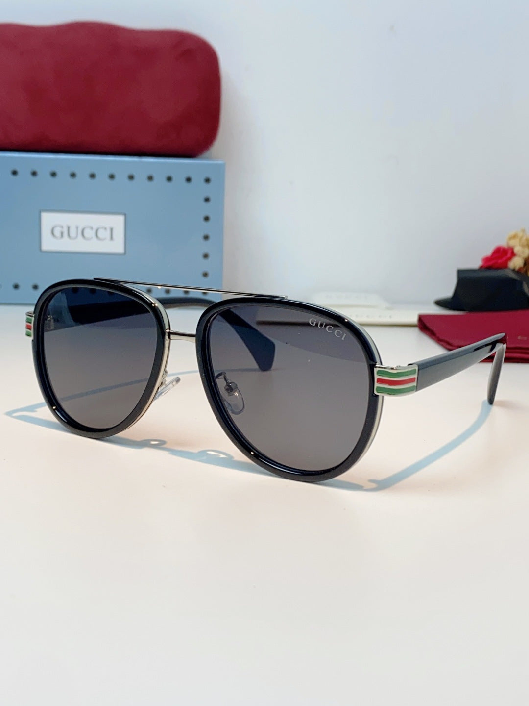 Gucci Aviator Gray Lens Sunglasses for Men & Women
