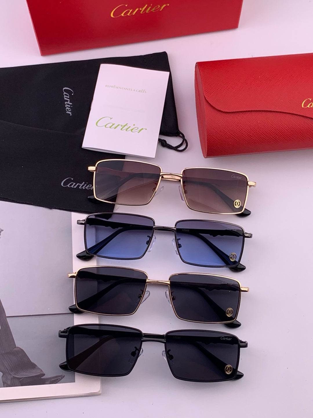 Cartier K51758 Fashion Black Lens Sunglasses for Men & Women - 358495 - detail image 5