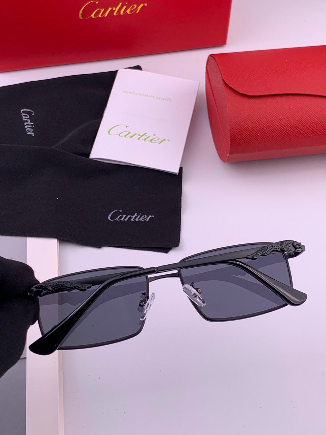 Cartier K51758 Fashion Black Lens Sunglasses for Men & Women - 358496 - detail image 5