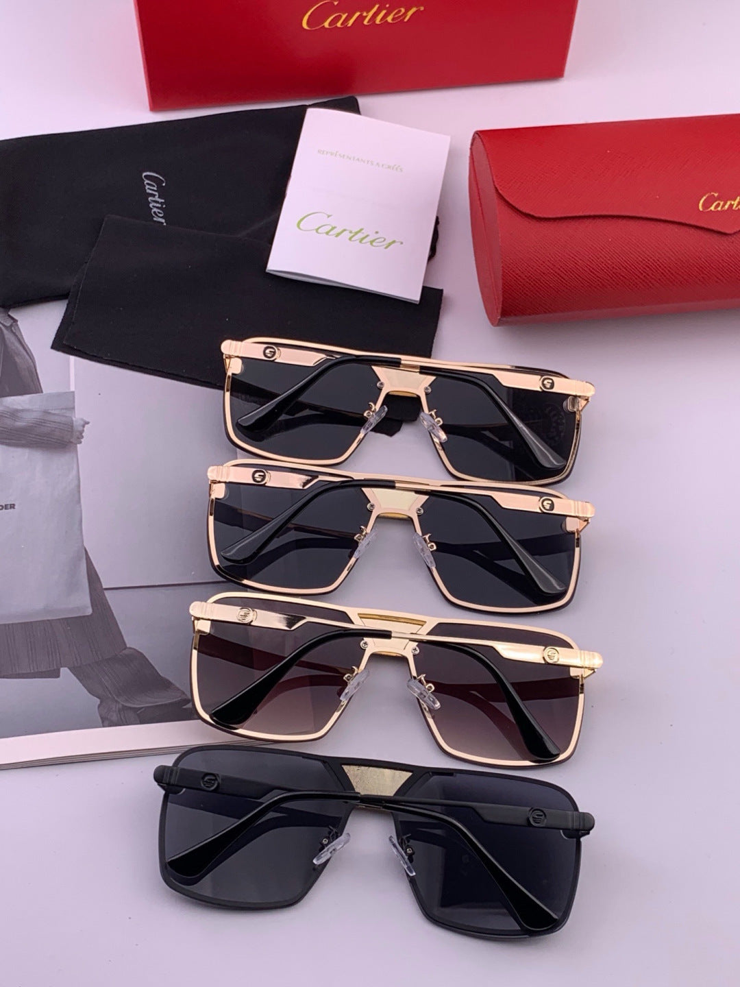 Cartier K11735 Fashion Black Lens Sunglasses for Men & Women - 358498 - detail image 6