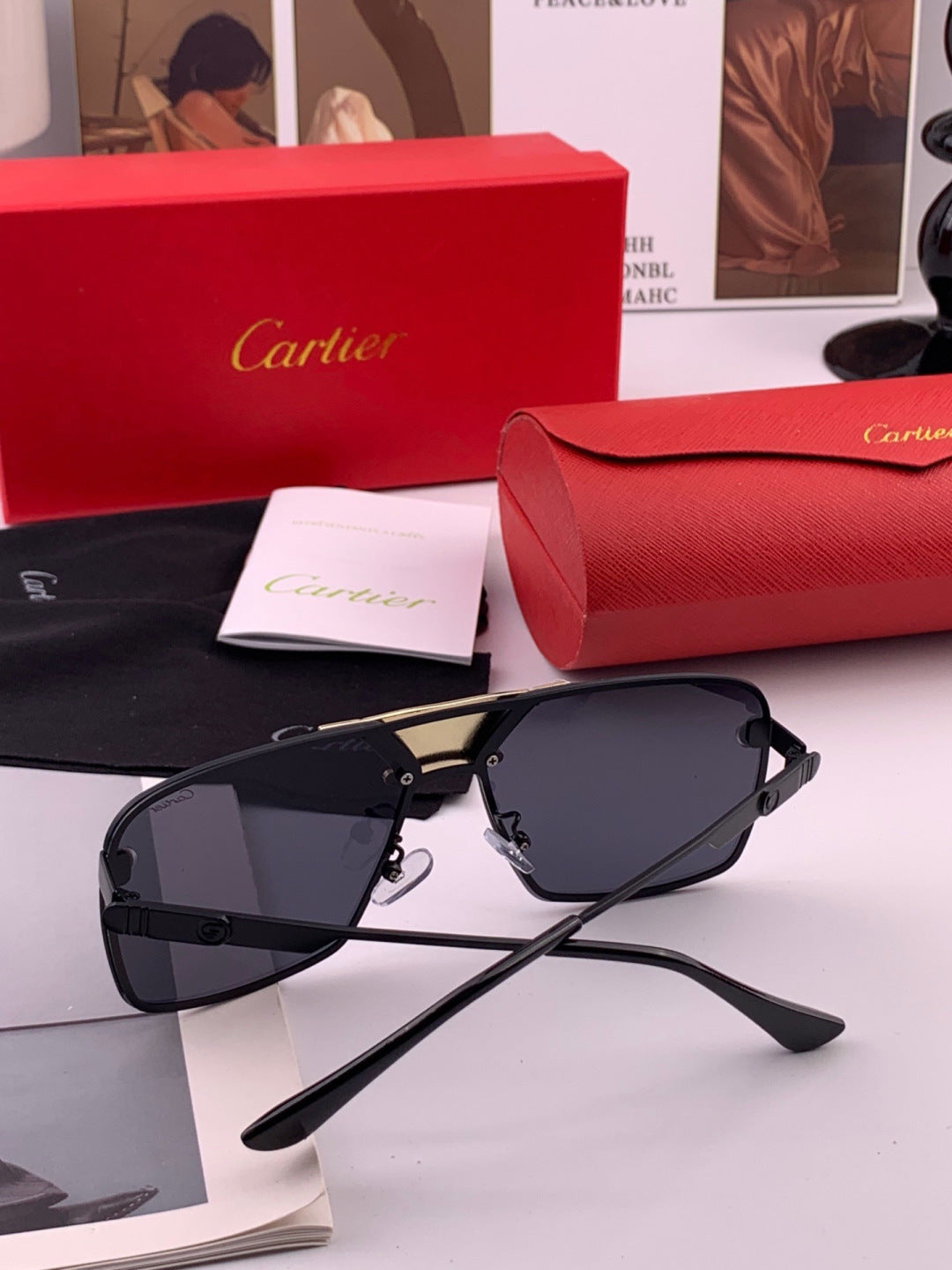 Cartier K11735 Fashion Black Lens Sunglasses for Men & Women - 358498 - detail image 4