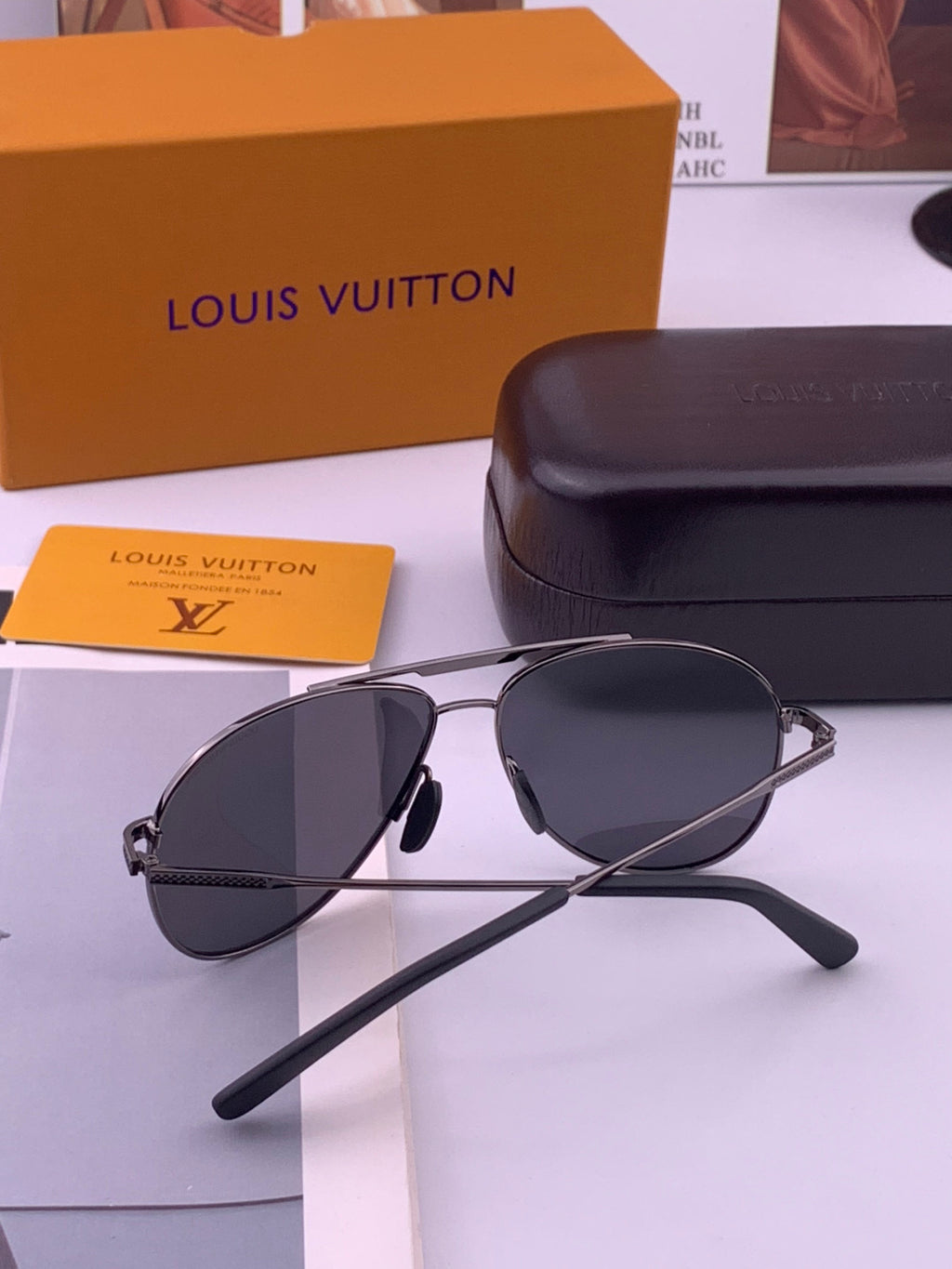 Louis Vuitton L180665 Aviator Orange Lens Sunglasses for Men & Women - detail image 6