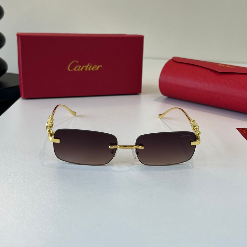 Cartier Lightweight Metal Rimless Silver Lens Sunglasses for Men & Wo - 382814 - detail image 2