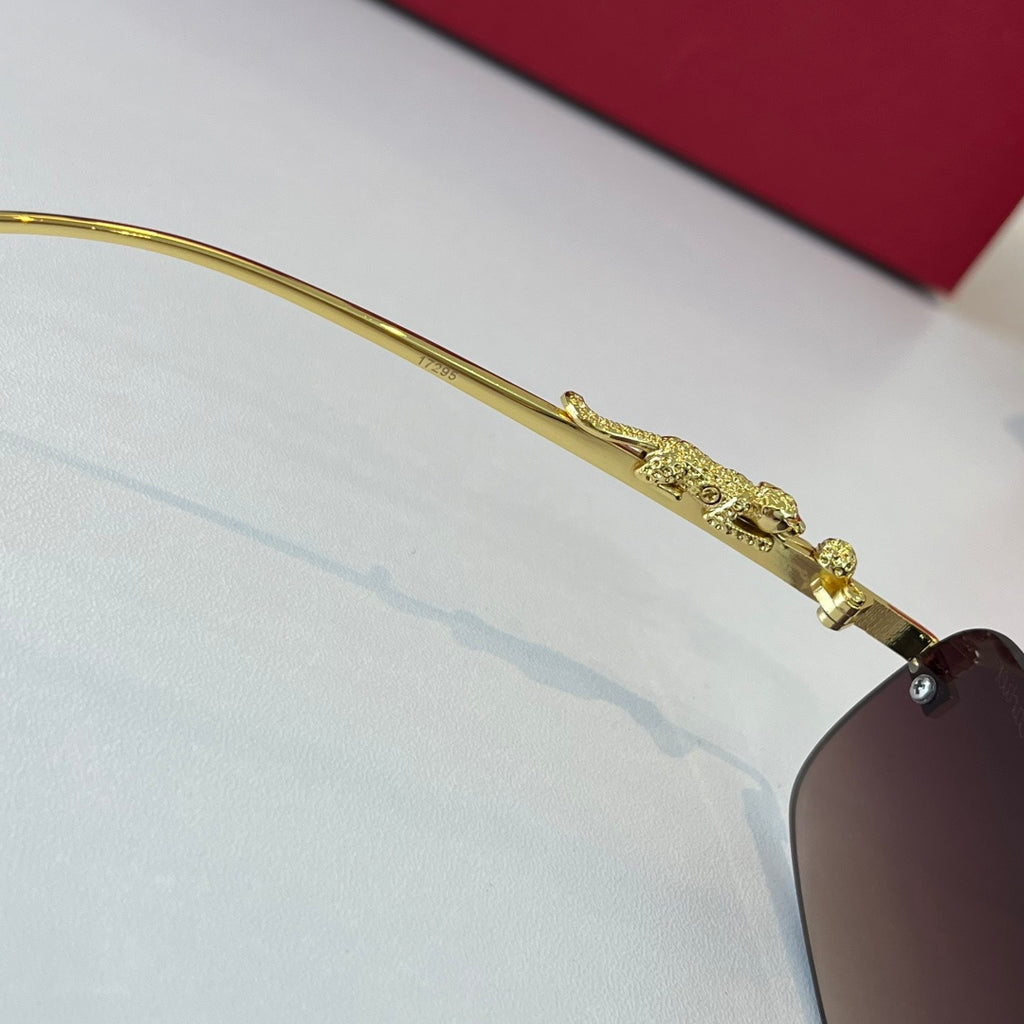 Cartier Lightweight Metal Rimless Silver Lens Sunglasses for Men & Wo - 382814 - detail image 10