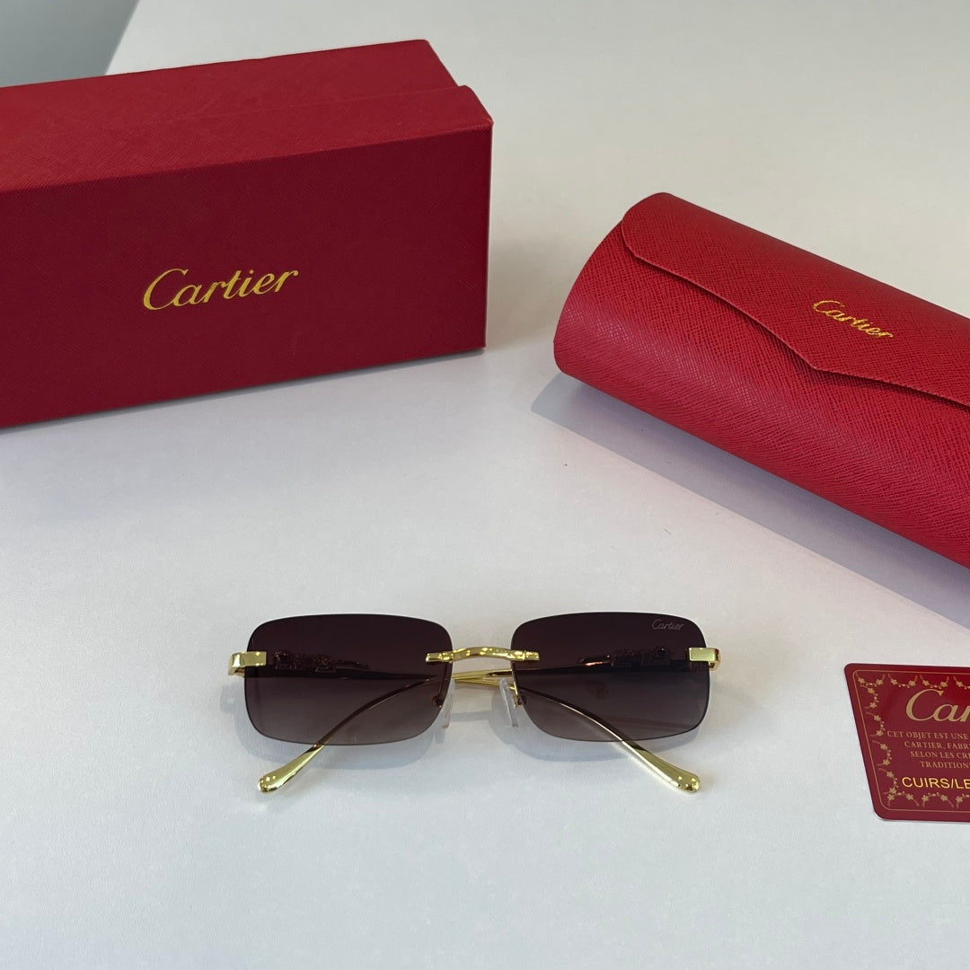 Cartier Lightweight Metal Rimless Silver Lens Sunglasses for Men & Wo - 358463 - detail image 4