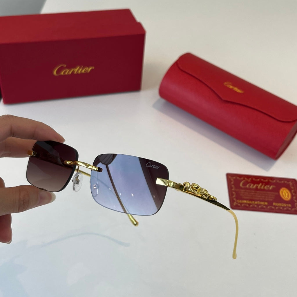 Cartier Lightweight Metal Rimless Silver Lens Sunglasses for Men & Wo - 358463 - detail image 9