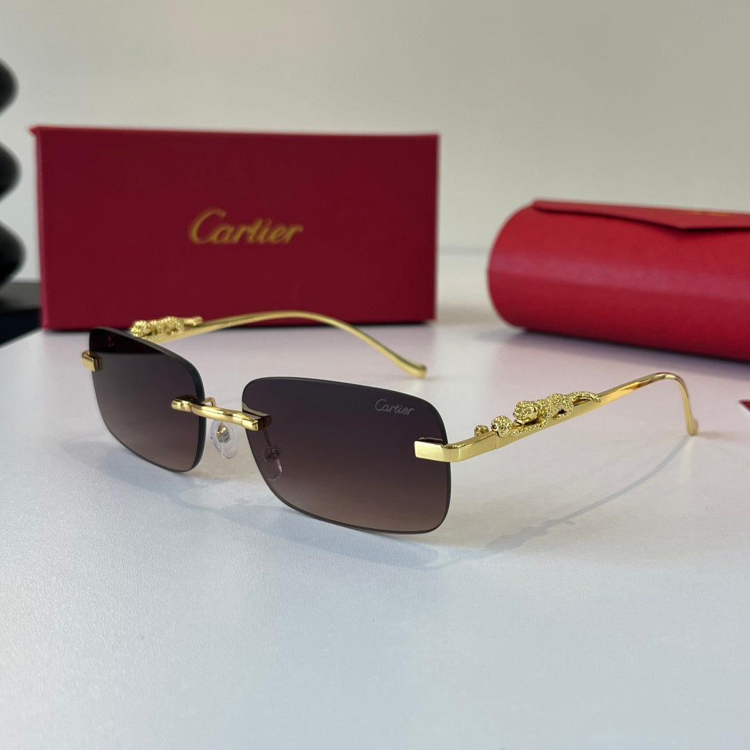 Cartier Lightweight Metal Rimless Silver Lens Sunglasses for Men & Wo - 358463 - detail image 3