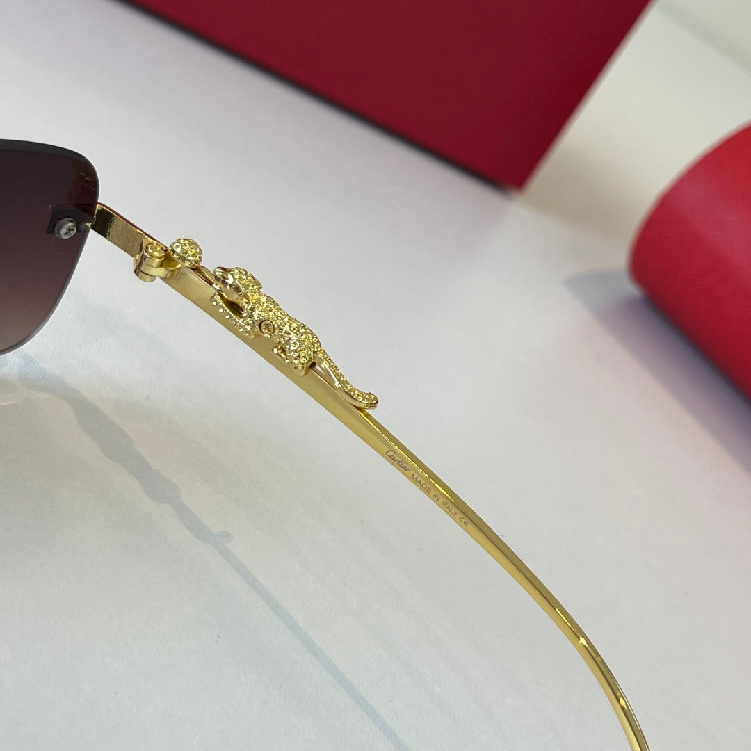 Cartier Lightweight Metal Rimless Silver Lens Sunglasses for Men & Wo - 382814 - detail image 11