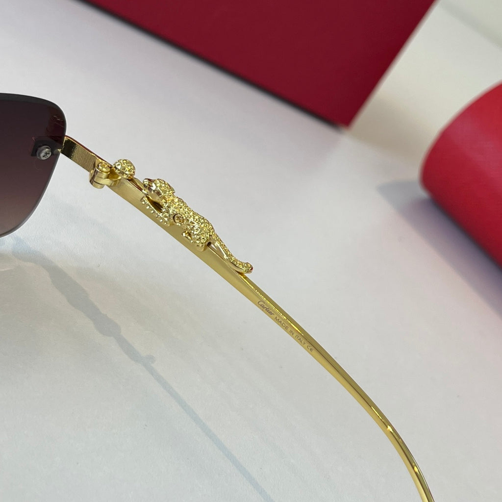 Cartier Lightweight Metal Rimless Silver Lens Sunglasses for Men & Wo - 358463 - detail image 11