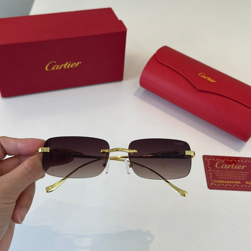 Cartier Lightweight Metal Rimless Silver Lens Sunglasses for Men & Wo - 358463 - detail image 5