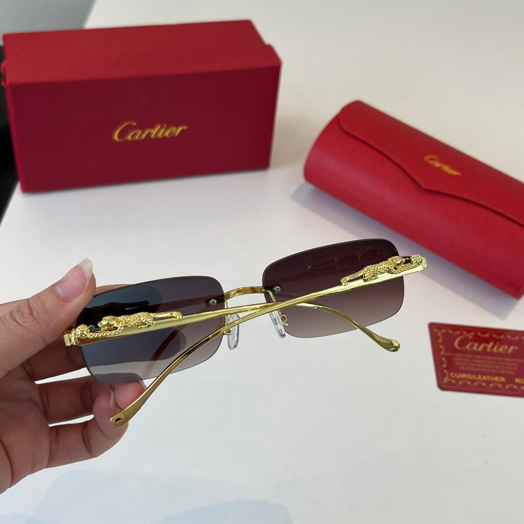 Cartier Lightweight Metal Rimless Silver Lens Sunglasses for Men & Wo - 358463 - detail image 8