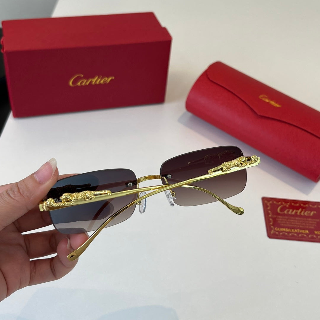 Cartier Lightweight Metal Rimless Silver Lens Sunglasses for Men & Wo - 358463 - detail image 8