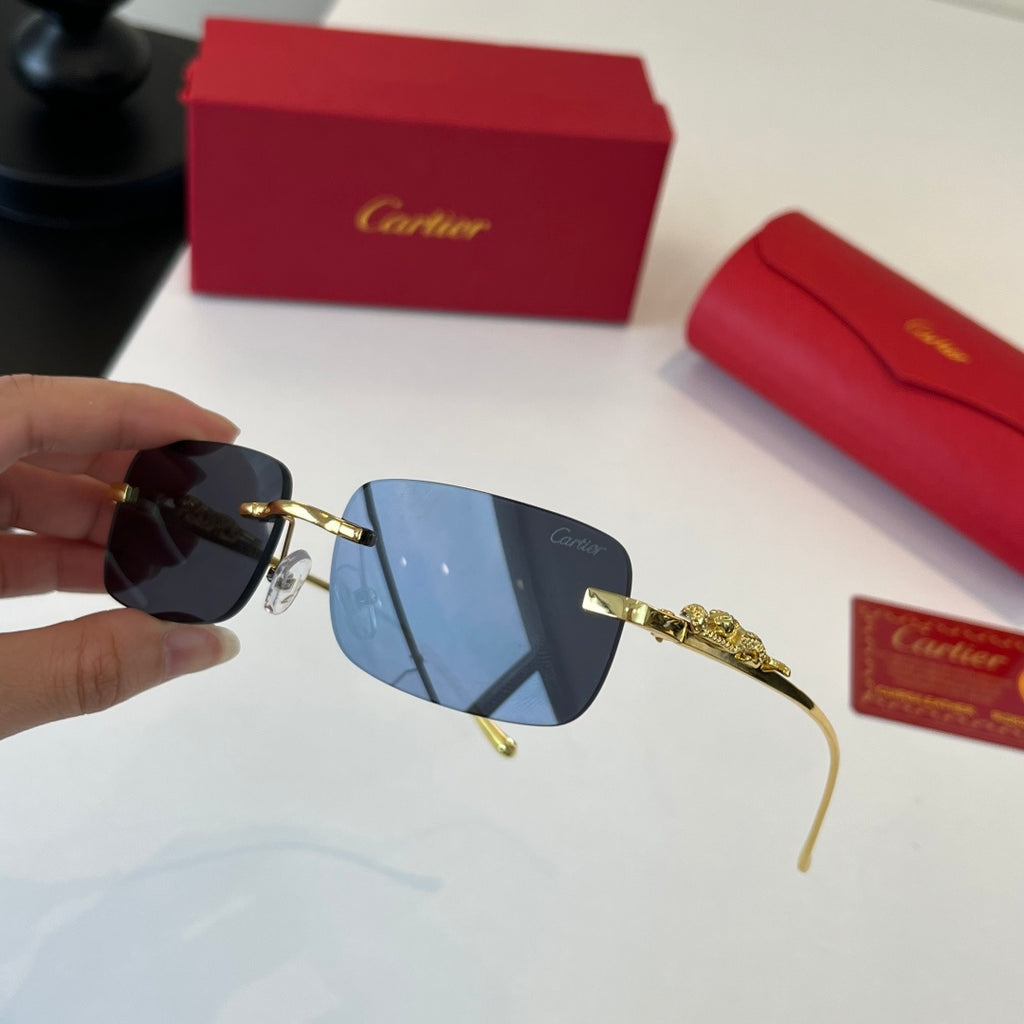 Cartier Lightweight Metal Rimless Silver Lens Sunglasses for Men & Wo - 382815 - detail image 9
